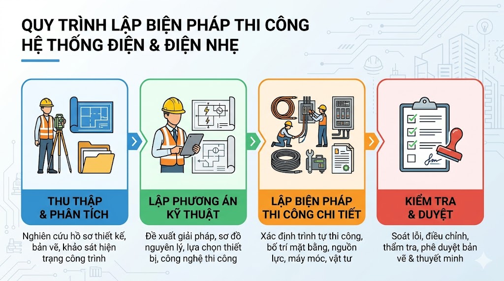 BIỆN PHÁP THI CÔNG HỆ THỐNG ĐIỆN – ĐIỆN NHẸ