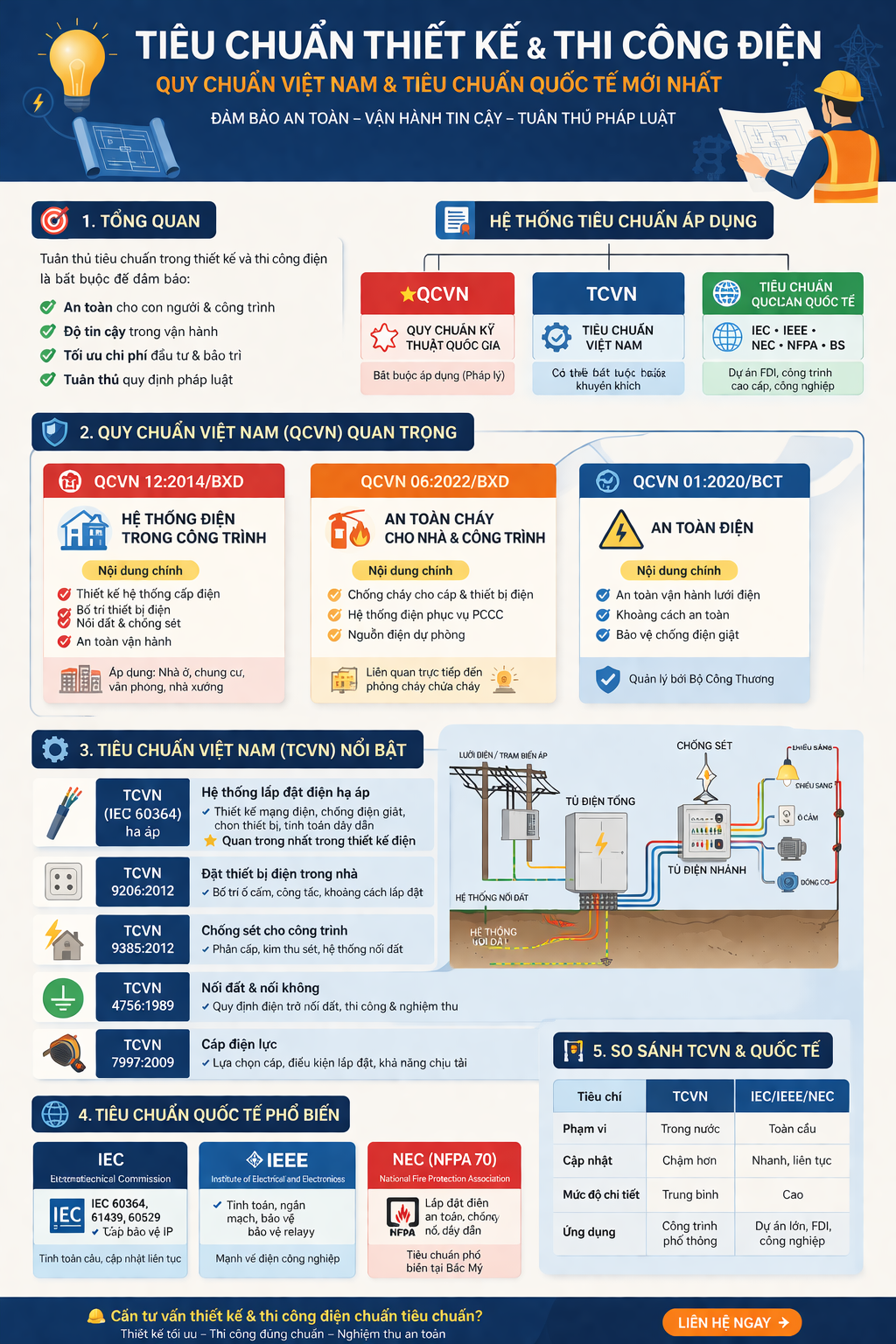 TIÊU CHUẨN HIỆN HÀNH TRONG THIẾT KẾ - THI CÔNG ĐIỆN