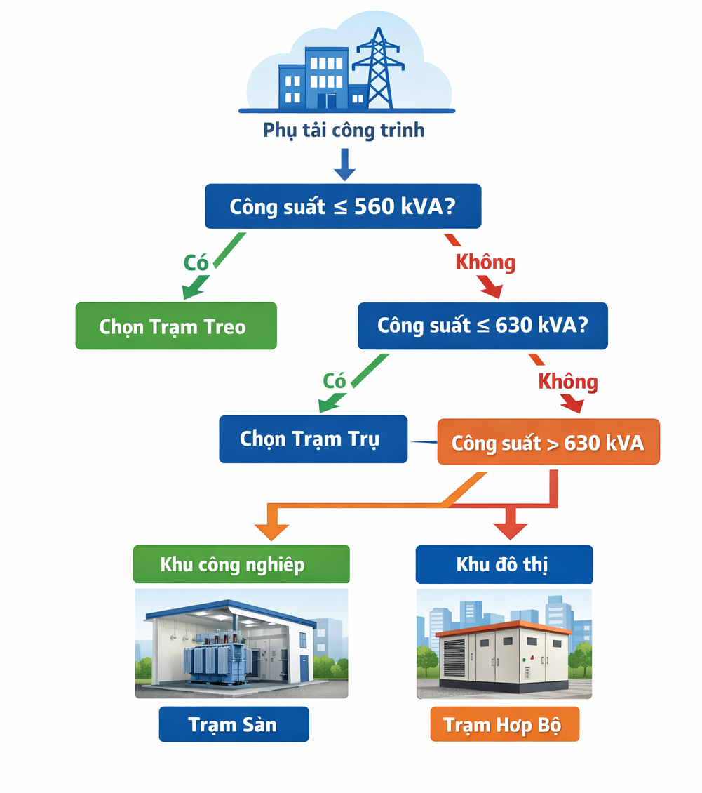 CÁCH CHỌN TRẠM BIẾN ÁP PHÙ HỢP