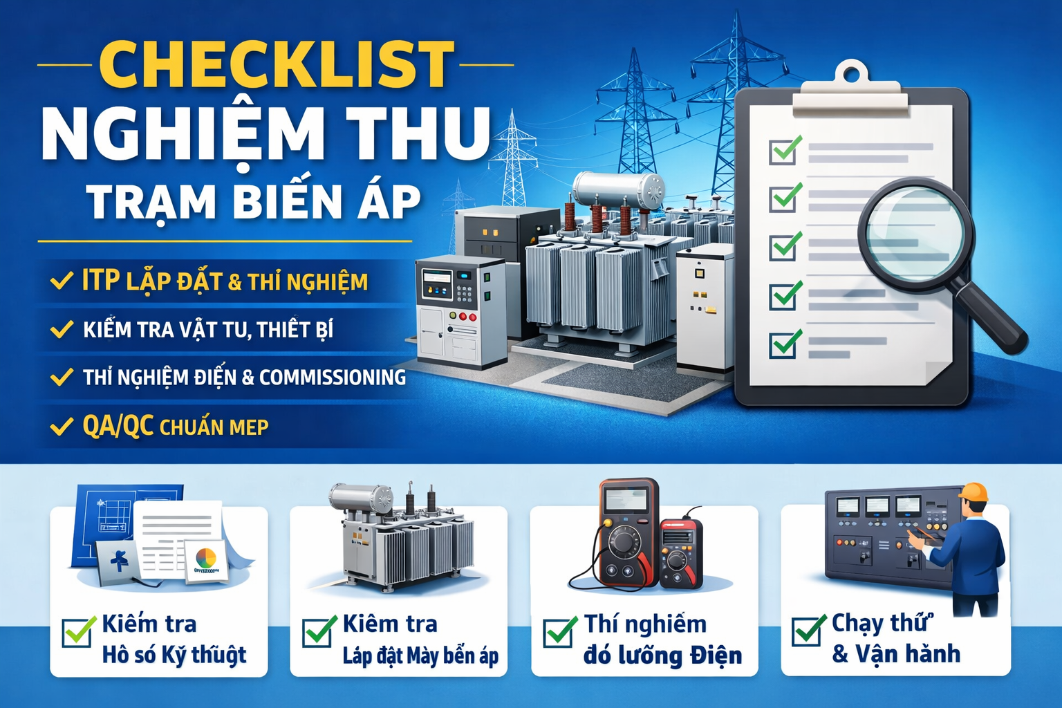 Checklist nghiệm thu trạm biến áp