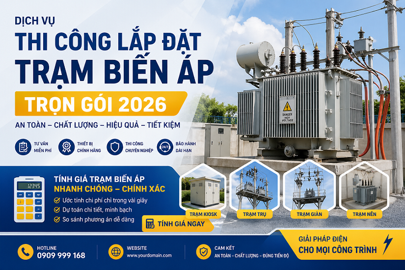 GIÁ THI CÔNG LẮP ĐẶT MÁY BIẾN ÁP TRỌN GÓI 2026