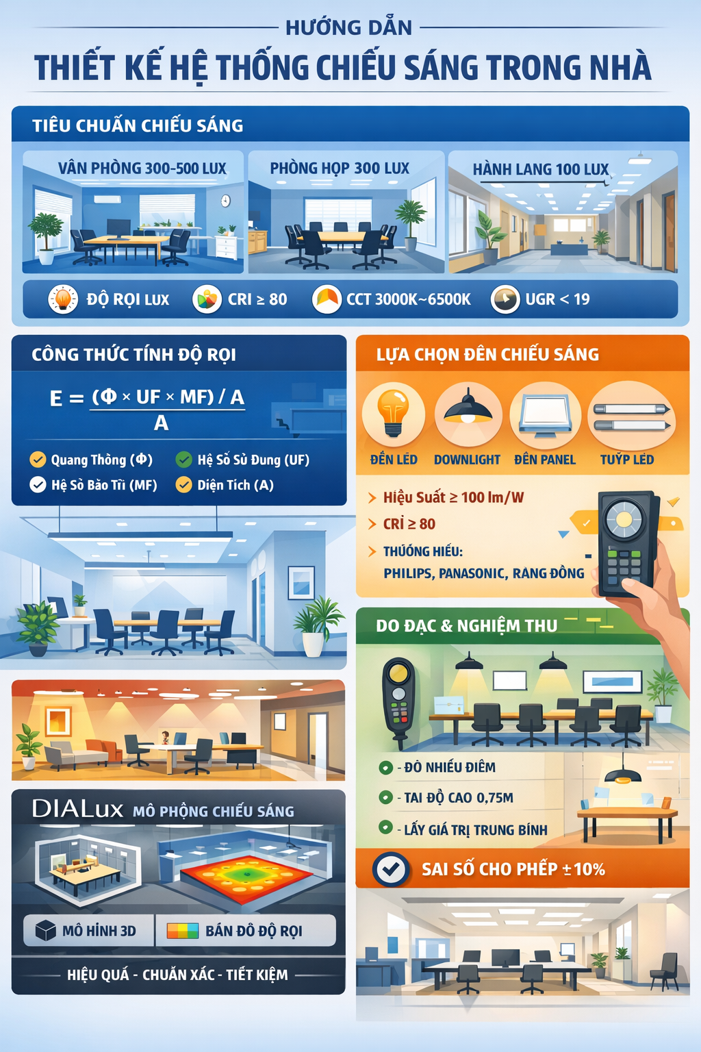 PHƯƠNG PHÁP THIẾT KẾ HỆ THỐNG CHIẾU SÁNG TRONG NHÀ