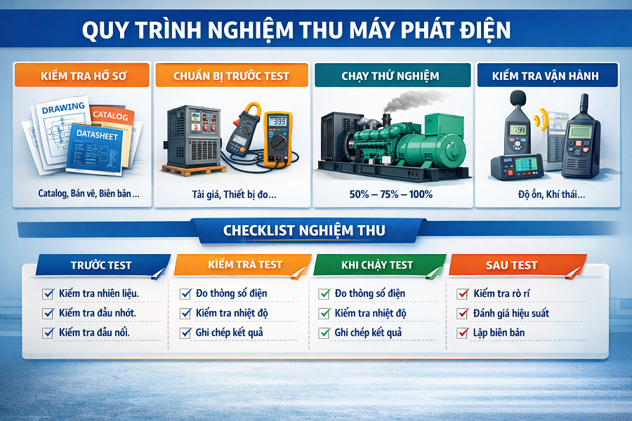Quy trình nghiệm thu máy phát điện
