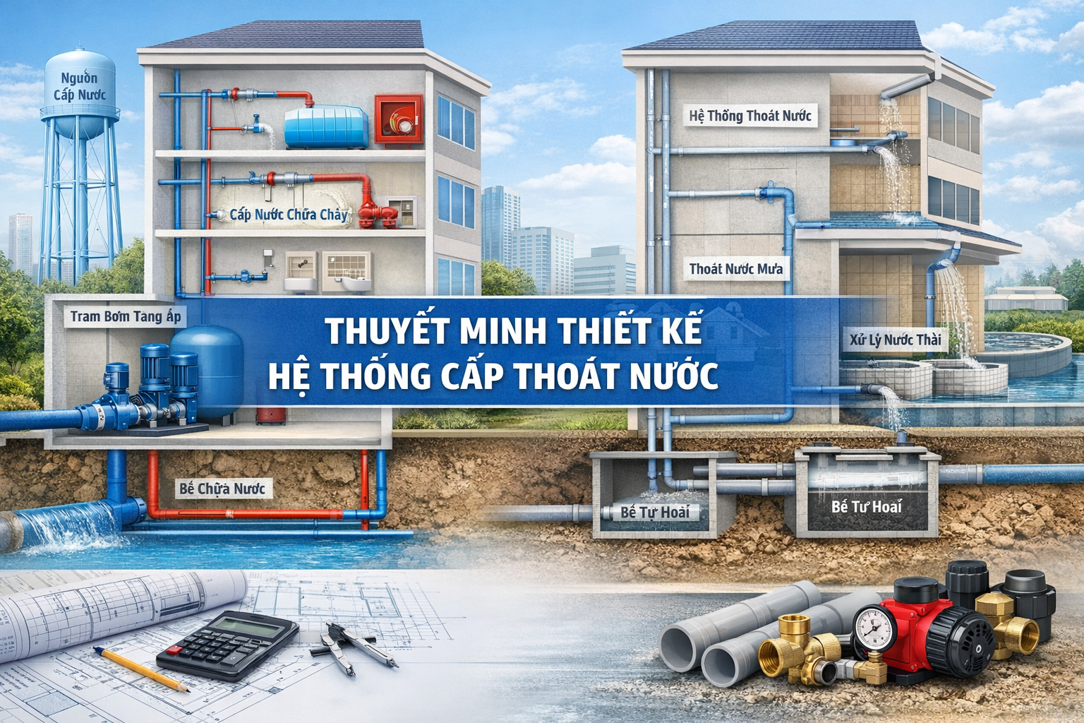 THUYẾT MINH THIẾT KẾ HỆ THỐNG CẤP THOÁT NƯỚC