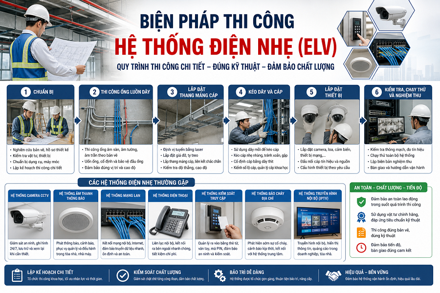 BIỆN PHÁP THI CÔNG HỆ THỐNG ĐIỆN NHẸ (ELV)