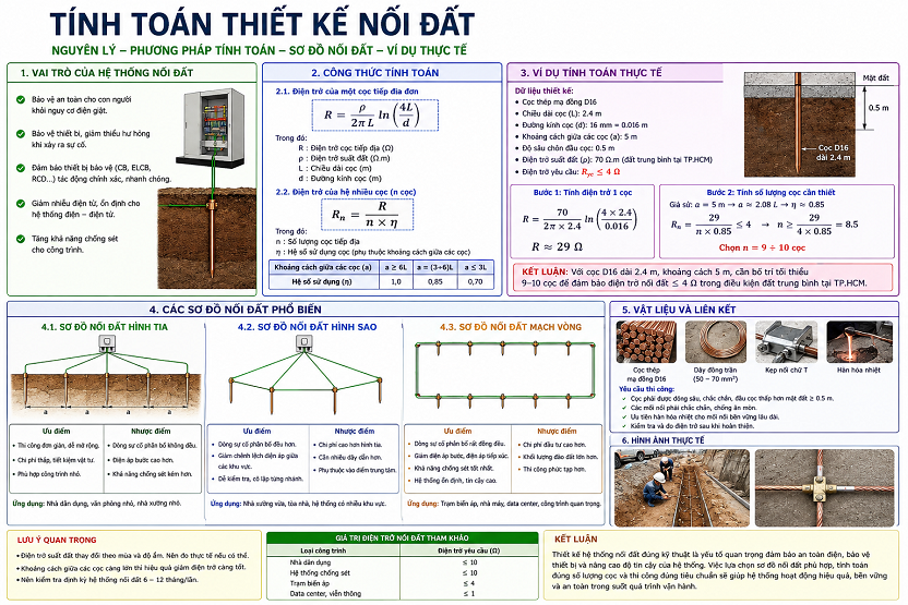 TÍNH TOÁN THIẾT KẾ NỐI ĐẤT TRONG HỆ THỐNG ĐIỆN