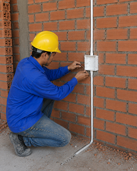 Thi công ống điện âm tường