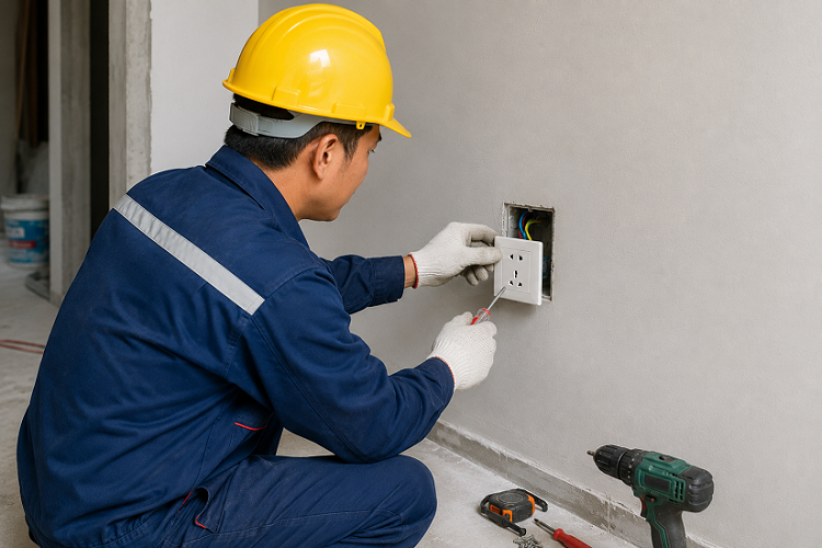 Biện pháp thi công công tắc ổ cắm