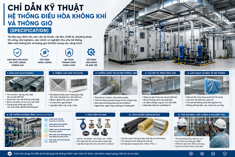 Chỉ dẫn kỹ thuật hệ thống điều hòa không khí