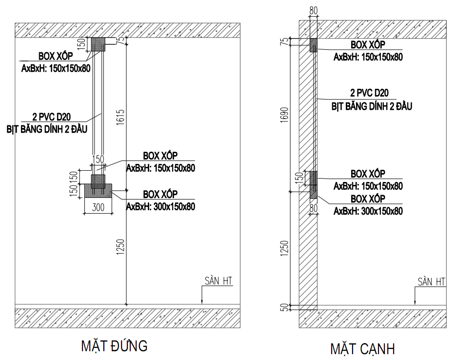 biện pháp thi công ống điện âm vách