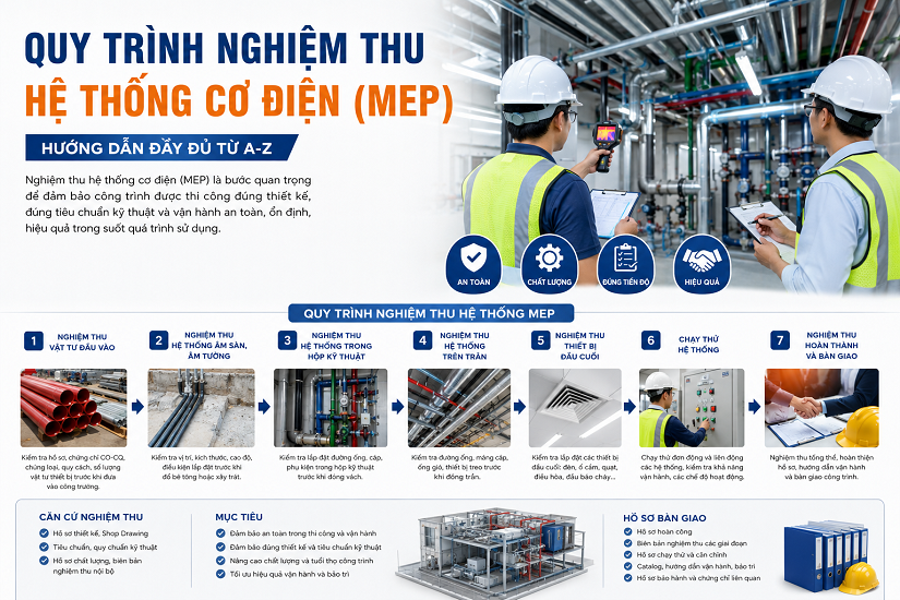 quy trình nghiệm thu hệ thống cơ điện