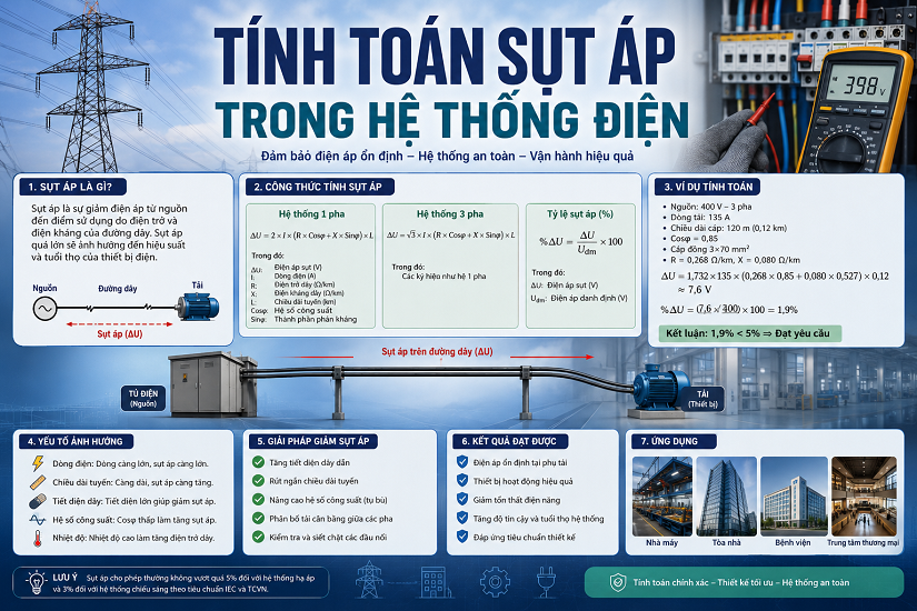 tính toán sụt áp trong hệ thống điện