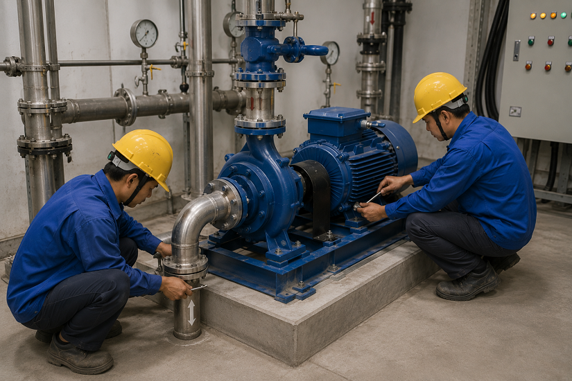 Biện pháp thi công lắp đặt bơm