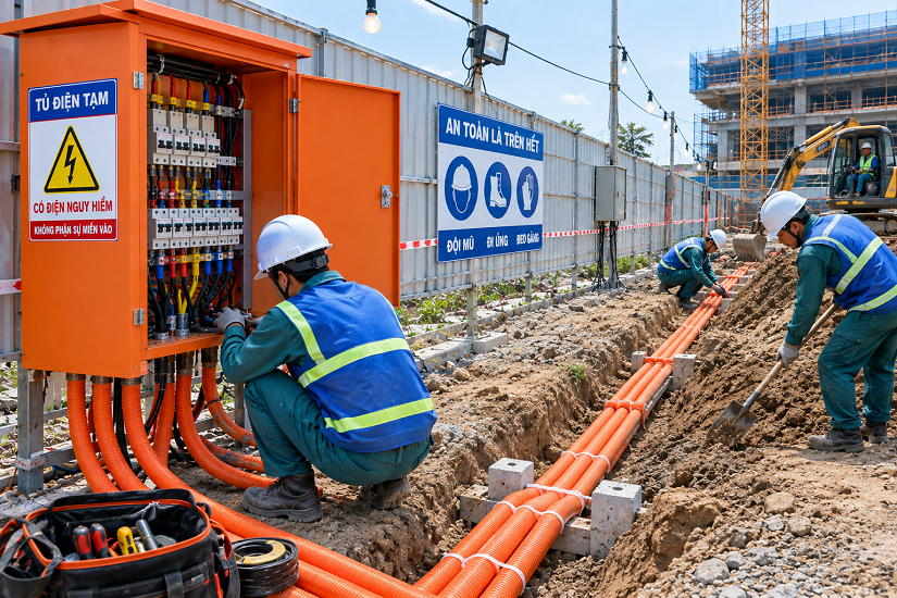 biện pháp thi công điện tạm
